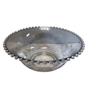 Vintage Imperial Candlewick Bowl Cut WJ Hughes "Corn Flower Pattern 9” diameter